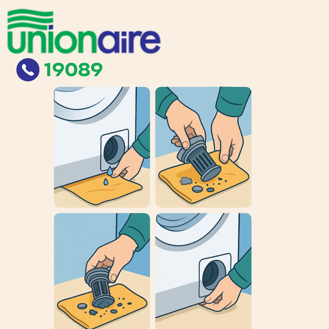 تنظيف فلتر غسالة يونيون اير